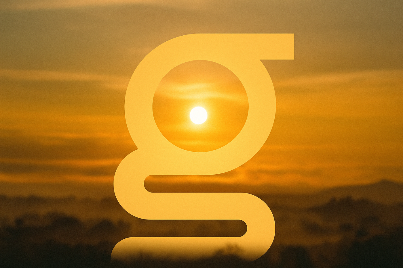 Golden Sunrise of Hope with Gallus Logo Rising